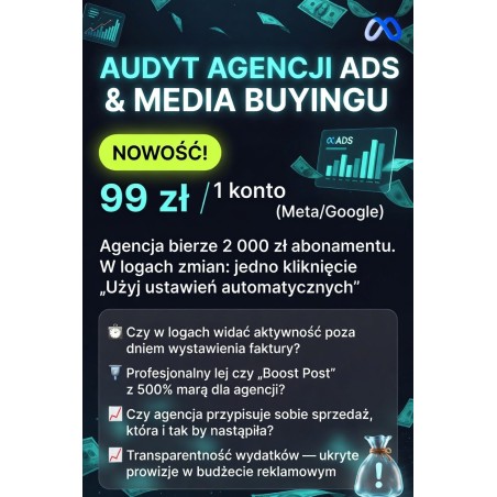 Audyt Agencji Ads & Media Buyingu - 1 konto  Ads - 99zł