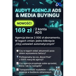 Audyt Agencji Ads & Media Buyingu - 2 konta  Ads - 169zł