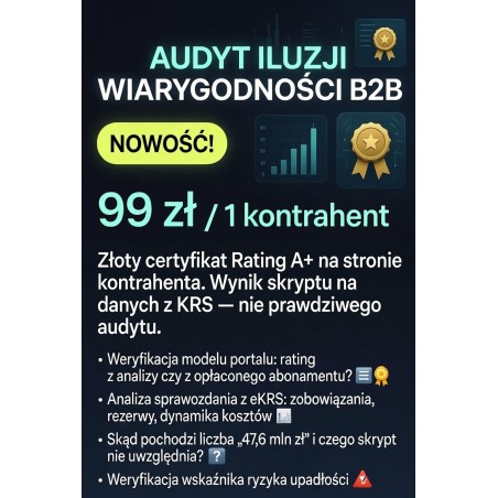 Audyt Iluzji Wiarygodności B2B / 1 kontrahent