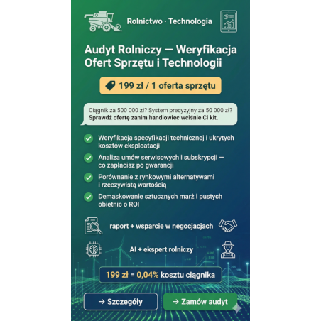 Audyt Rolniczy — Weryfikacja Ofert Sprzętu i Technologii