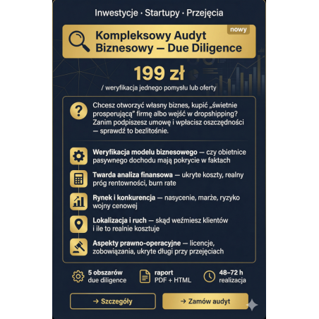 Kompleksowy Audyt Biznesowy — Due Diligence