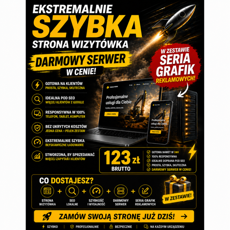Ekstremalnie szybka strona wizytówka
