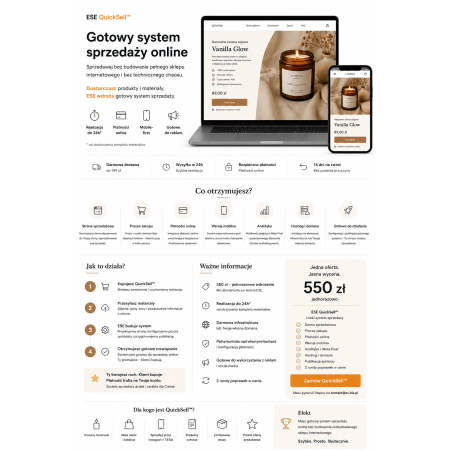 ESE QuickSell™ – gotowy system sprzedaży online